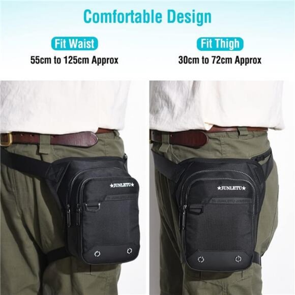 Drop Leg Bag for Men Women Motorcycle Leg Bags Tactical Fanny Pack - Picture 5 of 7